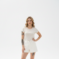 Short femme blanc