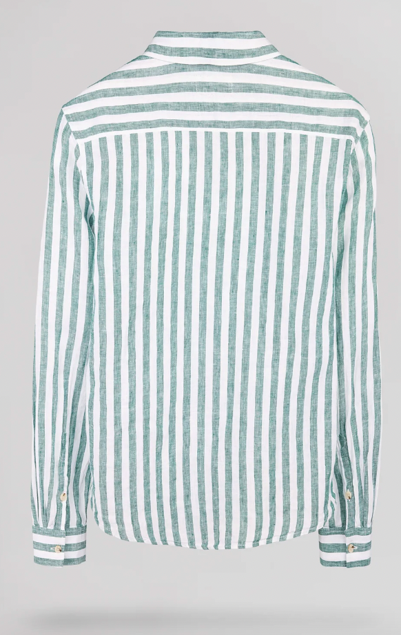 C-LINEN STRIPE FOREST GREEN TEDDY SMITH