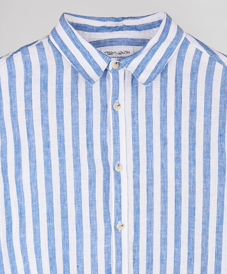 C-LINEN STRIPE INTENSE BLUE TEDDY SMITH