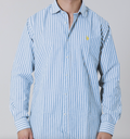 Chemise Ivor bleu rayé regular fit US Polo