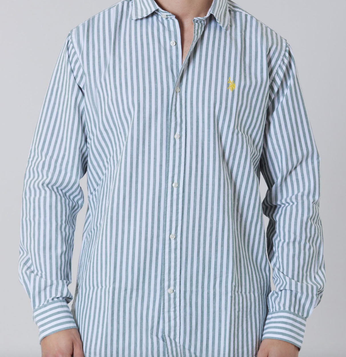 Chemise IVOR vert rayé regular fit US Polo
