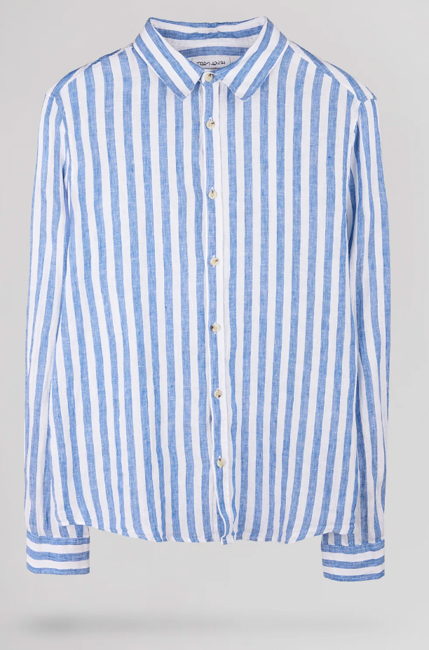 C-LINEN STRIPE INTENSE BLUE TEDDY SMITH