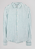 C-LINEN STRIPE FOREST GREEN TEDDY SMITH