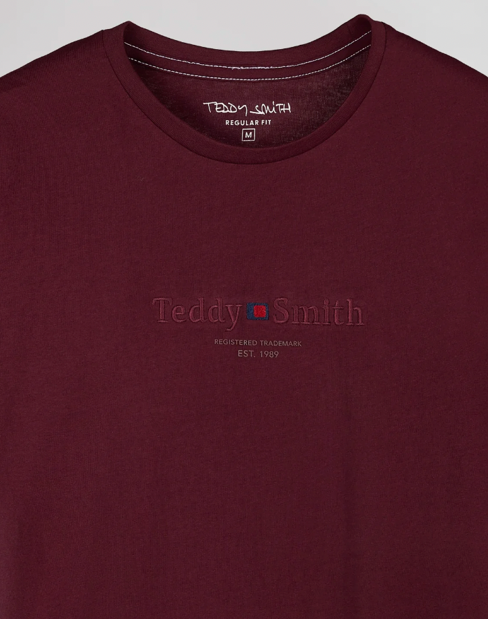T-SHIRT T-JIM MC DARK WINE TEDDY SMITH