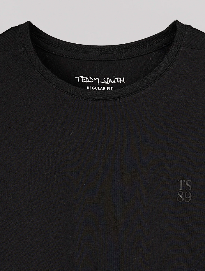 T-SHIRT T-TELO MC NOIR TEDDY SMITH