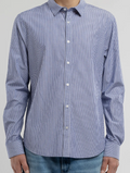 CHEMISE CARTON ML ESTATE BLUE RAYE BLANC TEDDY SMITH