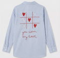 CHEMISE BLEU RAYE MORPION DOS