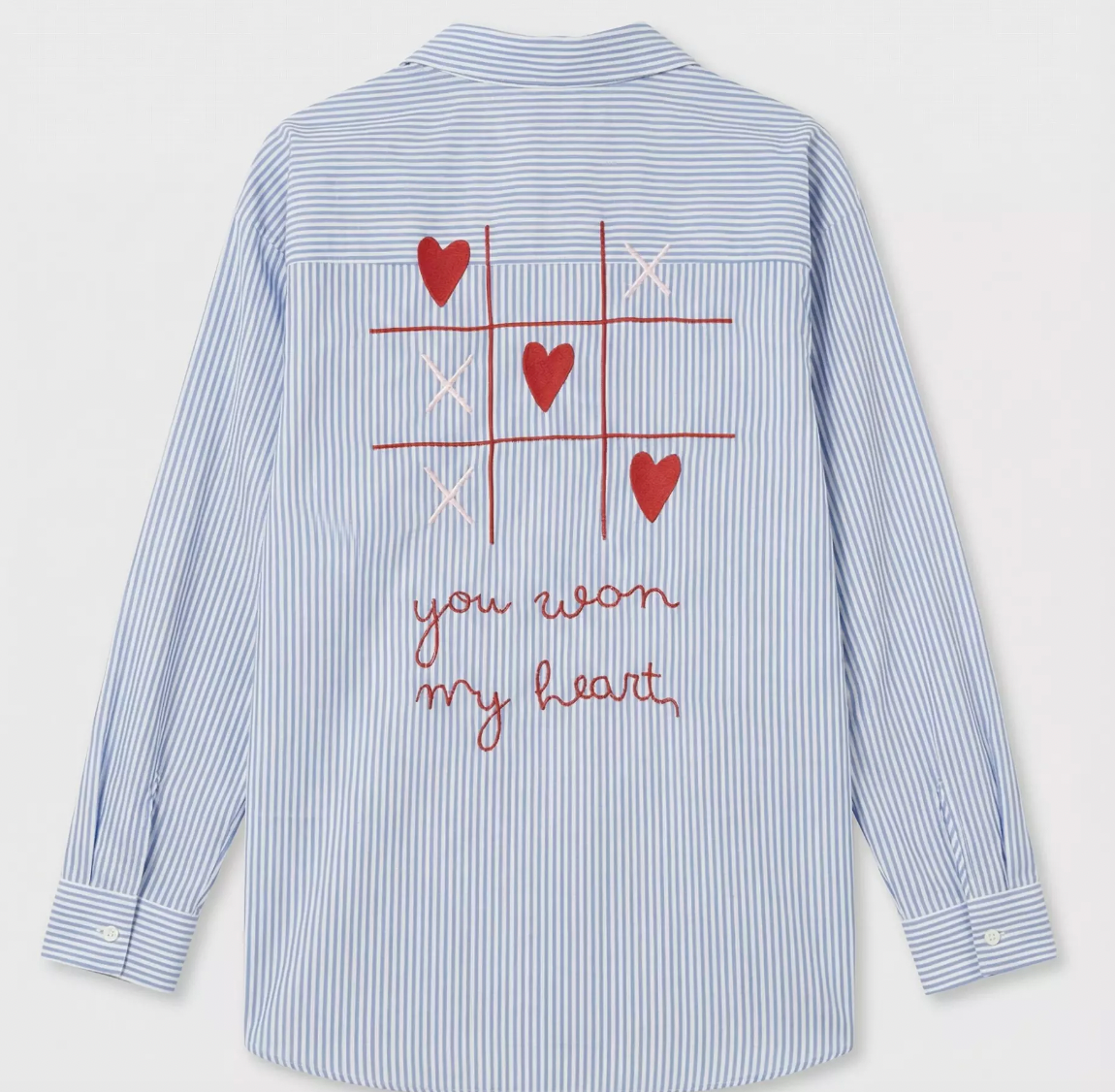 CHEMISE BLEU RAYE MORPION DOS
