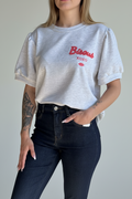 T-shirt épais Bisous femme gris