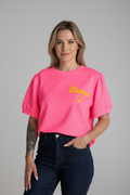 T-shirt epais femme Bisous rose