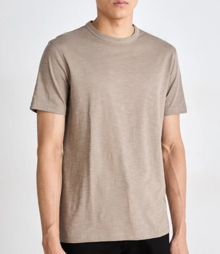 T-SHIRT MANCHES COURTE BOSS BEIGE TCHUP