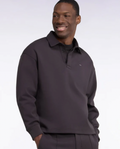U BLA SWEAT L RUGBY COLLAR LOOSE FIT