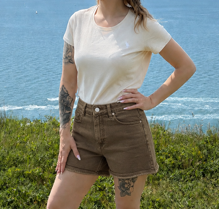 Short marron femme