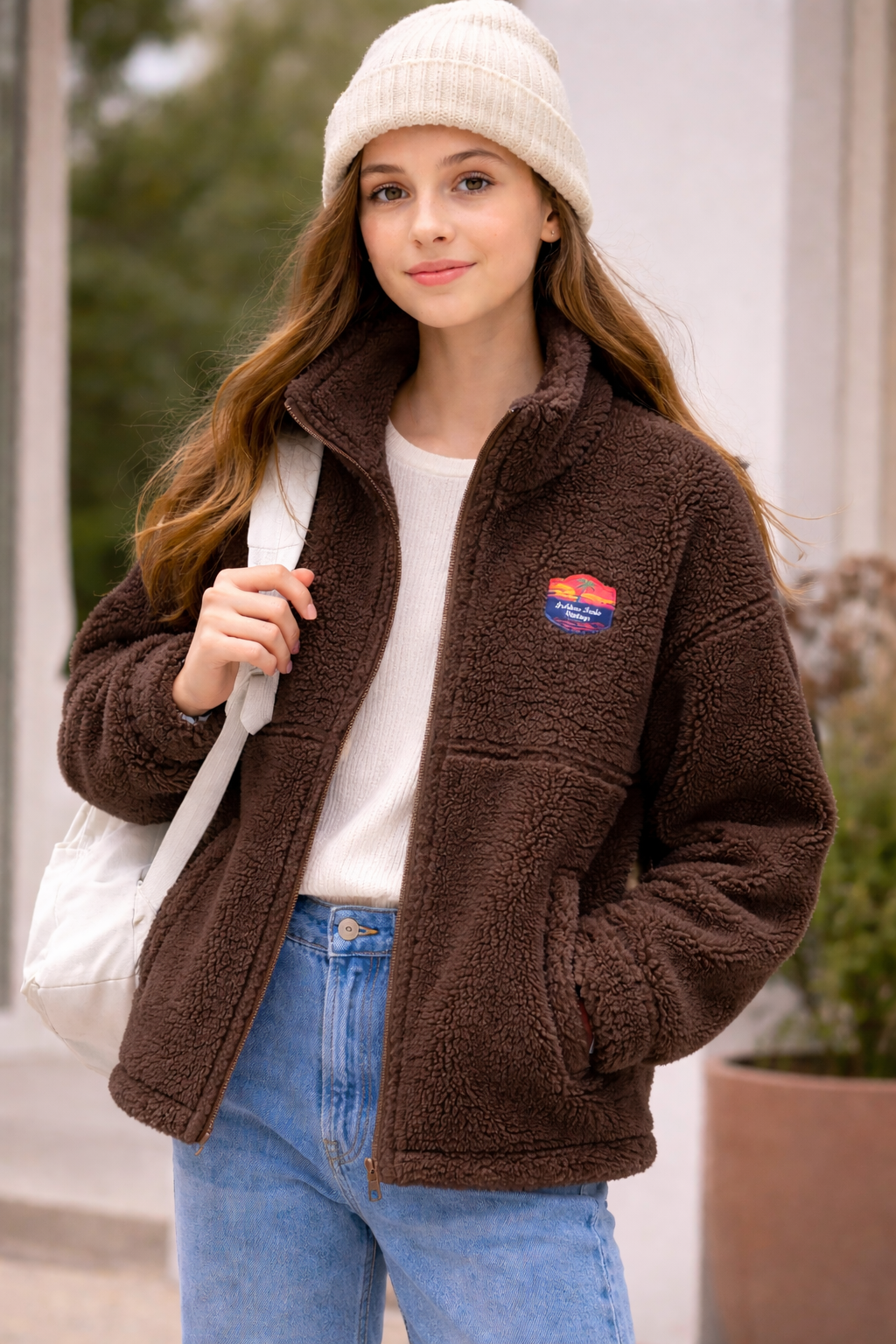 VESTE POLAIRE MARRON JUNIOR POHEME BRW
