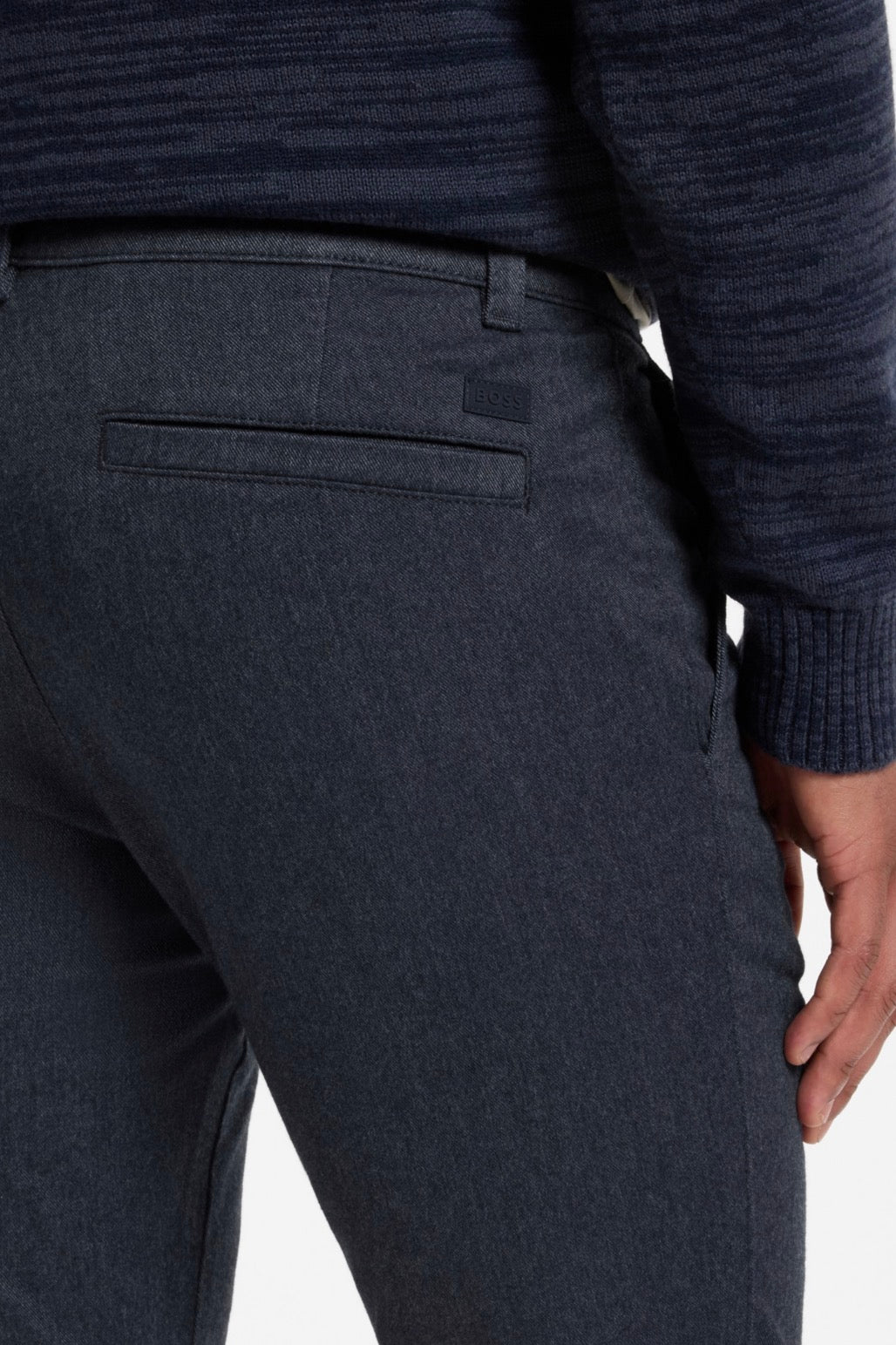 CHINO SLIM EN TWILL DE COTON MÉLANGÉ MOULINÉ