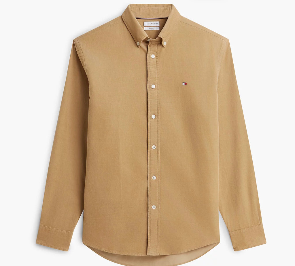 Chemise coupe standard en velours côtelé fin
