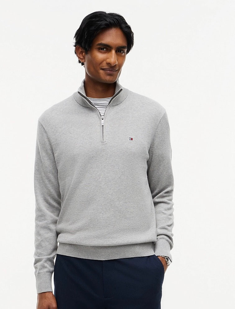 Pull zippé avec cachemire à col cheminée