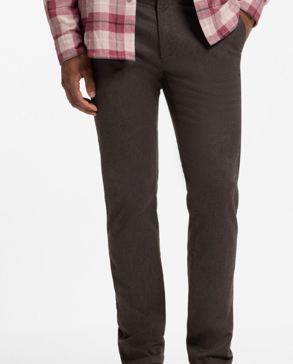 CHINO SLIM EN TWILL DE COTON MÉLANGÉ MOULINÉ