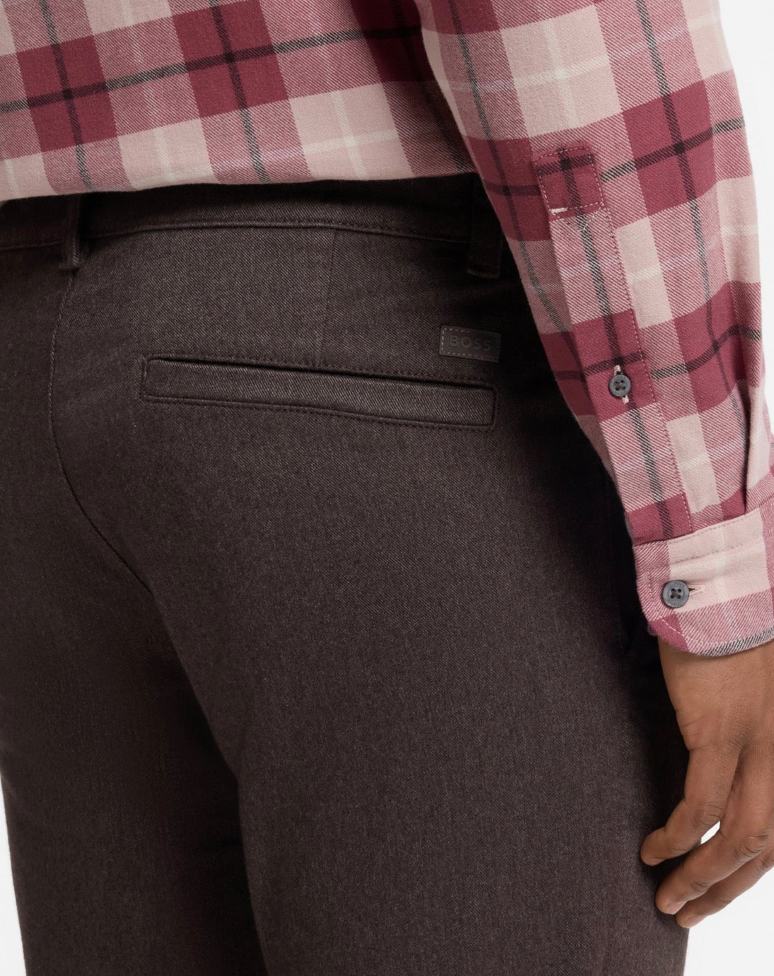 CHINO SLIM EN TWILL DE COTON MÉLANGÉ MOULINÉ