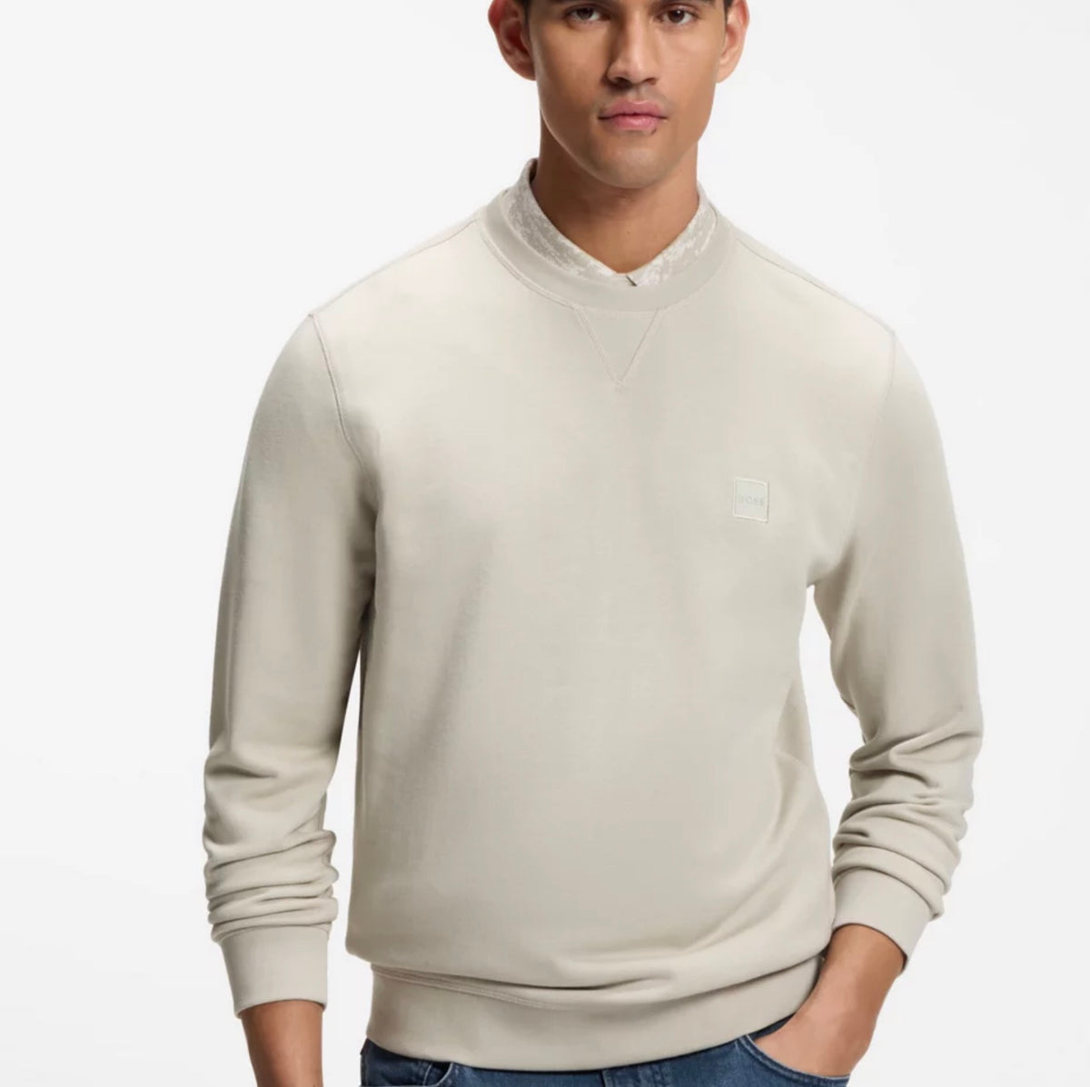 SWEAT EN MOLLETON DE COTON AVEC PATCH LOGO