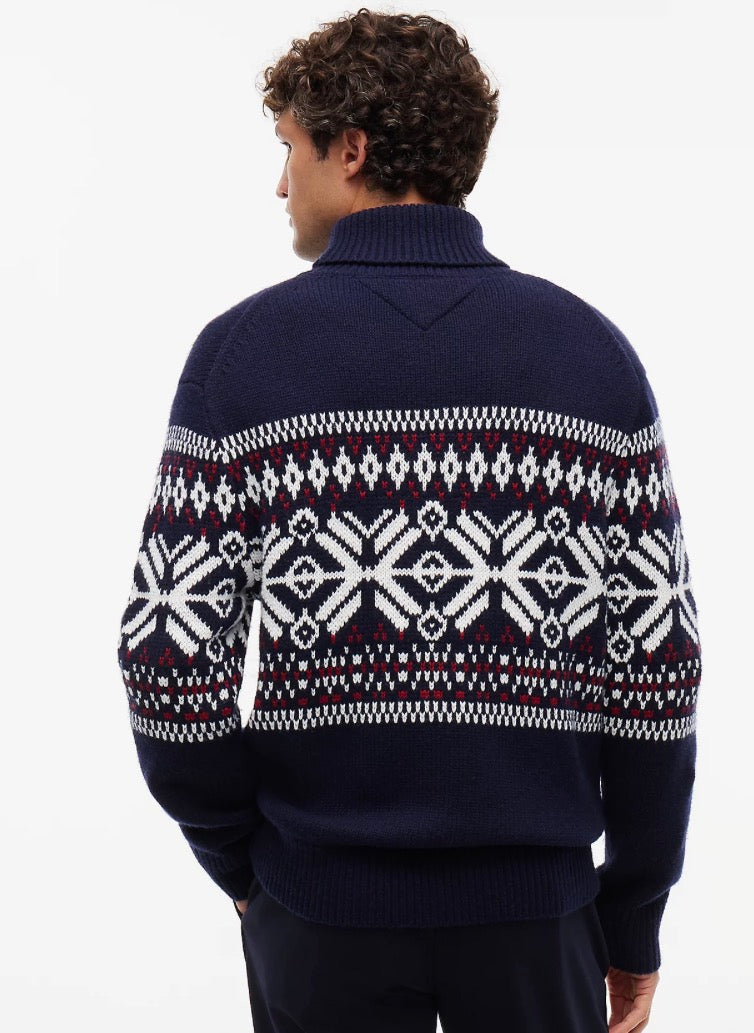 Pull Fair Isle en laine mélangée à col roulé