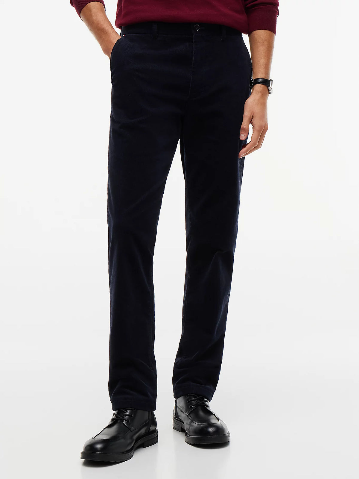 Chino SLIM Dover en velours côtelé à taille élastique