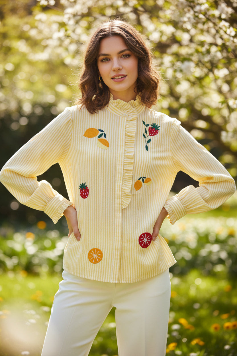CHEMISE JAUNE MOTIF