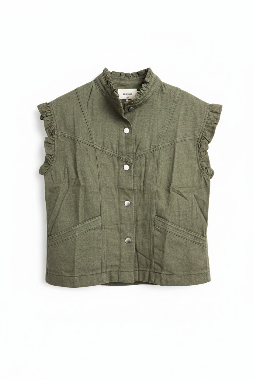 Chemise sans manche kaki femme