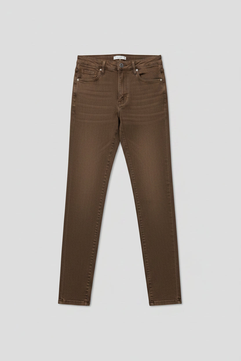 Jeans Skinny marron femme