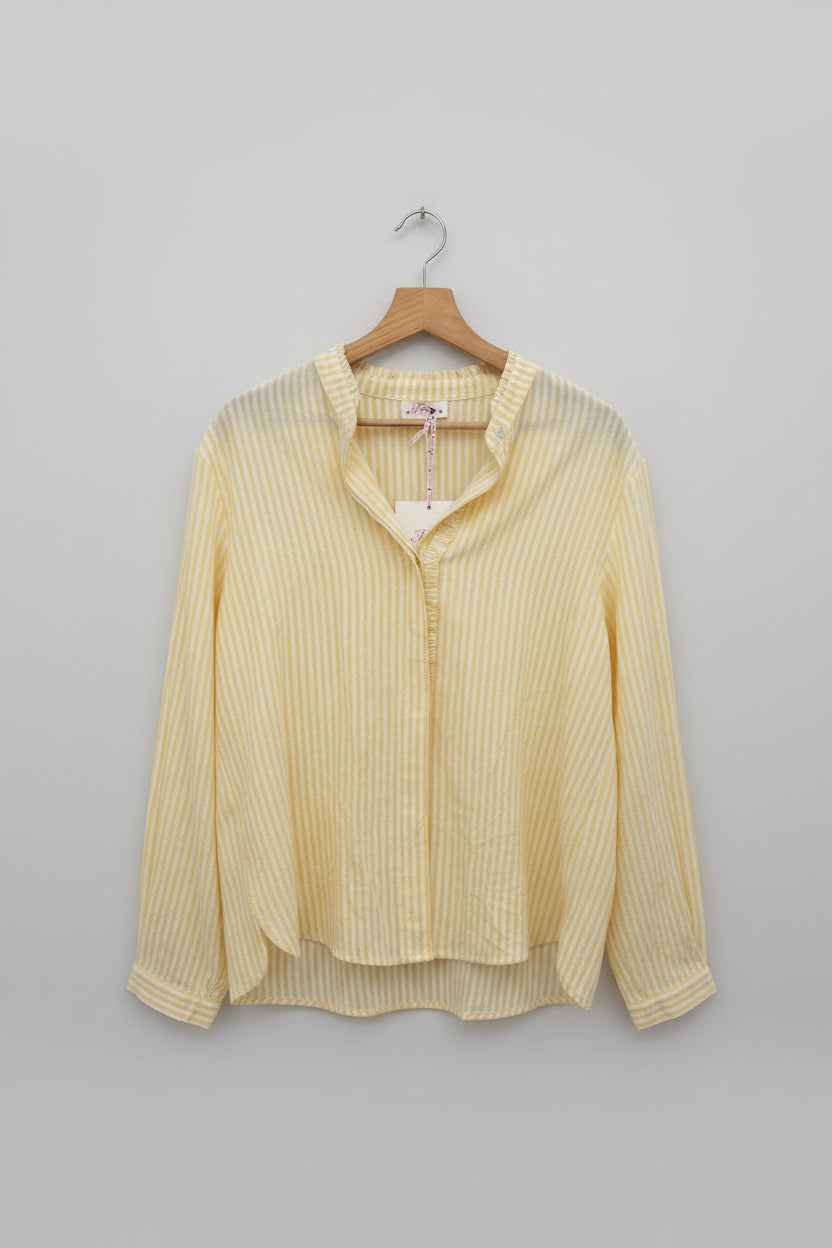 Chemisier femme rayure jaune