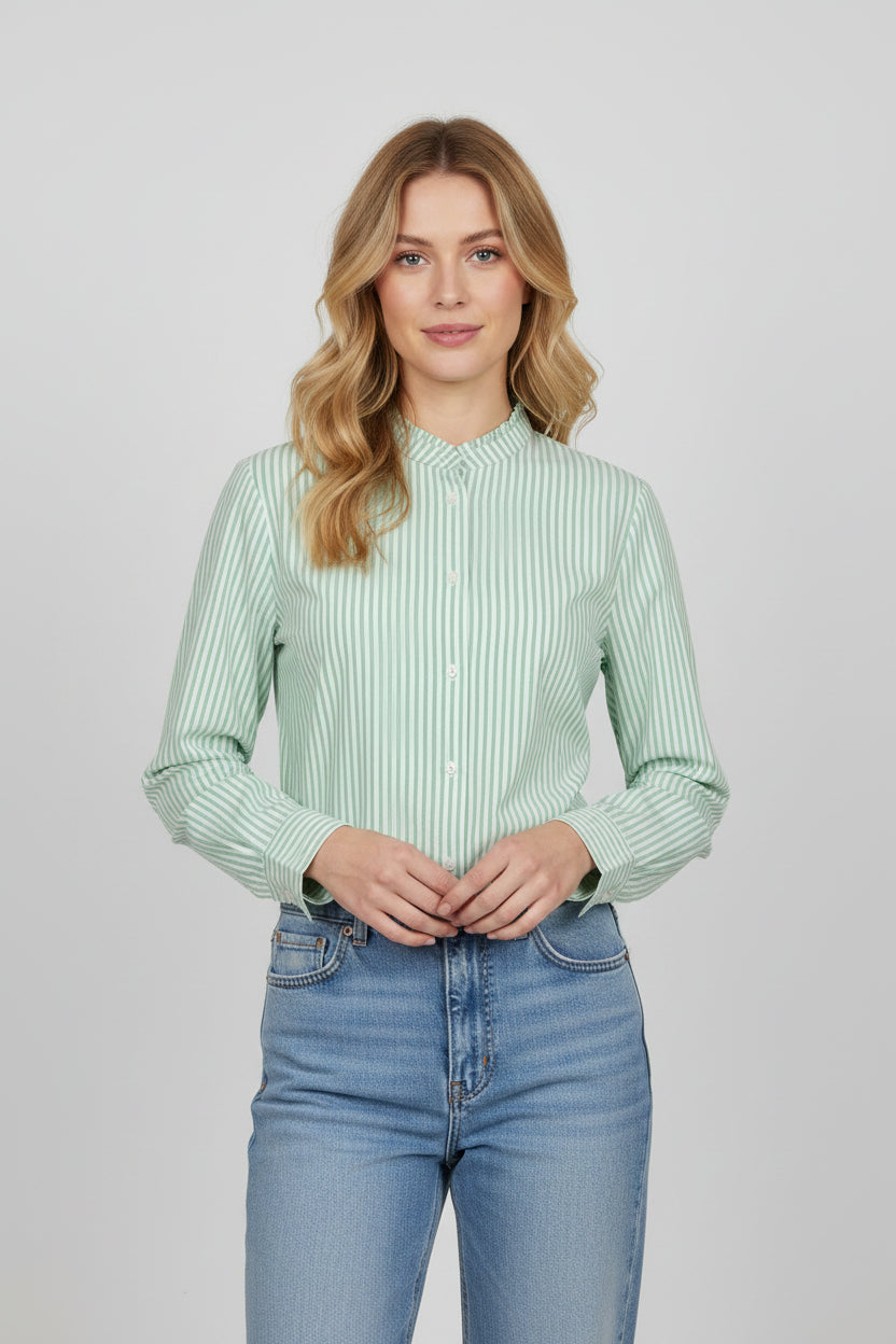 Chemisier rayé femme vert