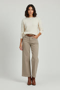 JEANS WIDELEG BEIGE AVEC CEINTURE