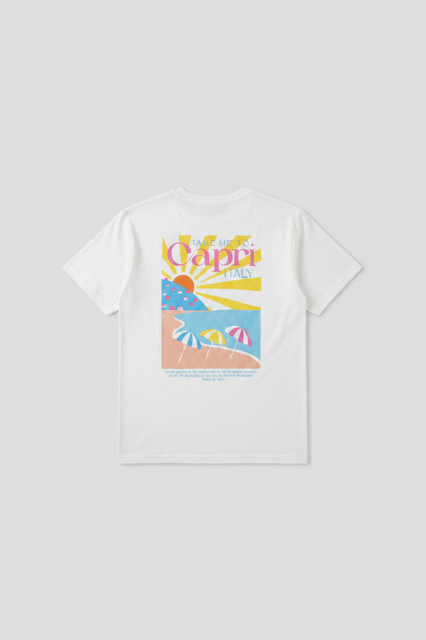 T-shirt capri femme blanc