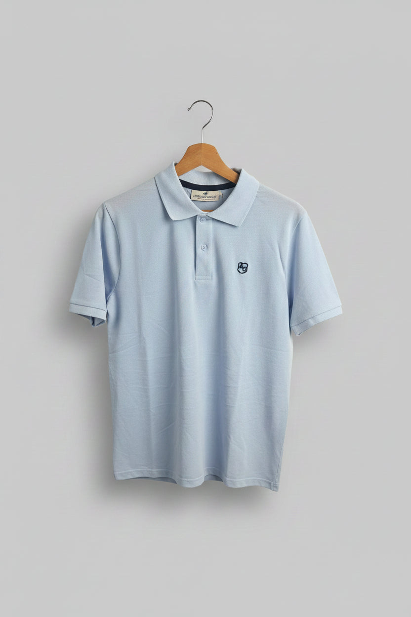 Polo American College Bleu ciel Logo AC