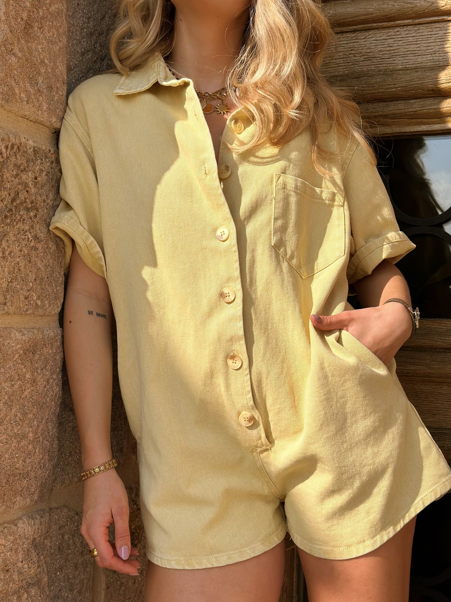 COMBISHORT FEMME FEELKOO JAUNE