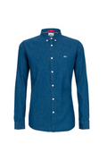TOMMY JEANS INDIGO COTTON DENIM SHIRT