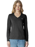 WOMEN'S US POLO BABS BLACK LONG SLEEVED T-SHIRT