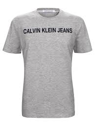 T-SHIRT CK CREW GREY HEATHER