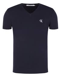 T-SHIRT CK ESSENTIAL V NECK NAVY