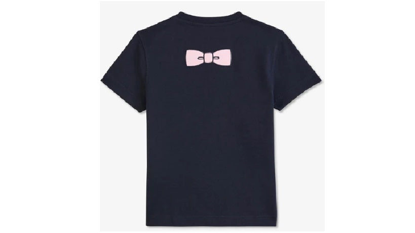 EDEN PARK SS T-SHIRT WITH KNOTTED BACK NAVY