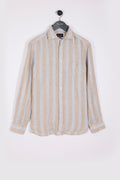 SHIRT EDEN PARK R RUGBY STRIPES LINEN M CIRRUS BEIGE