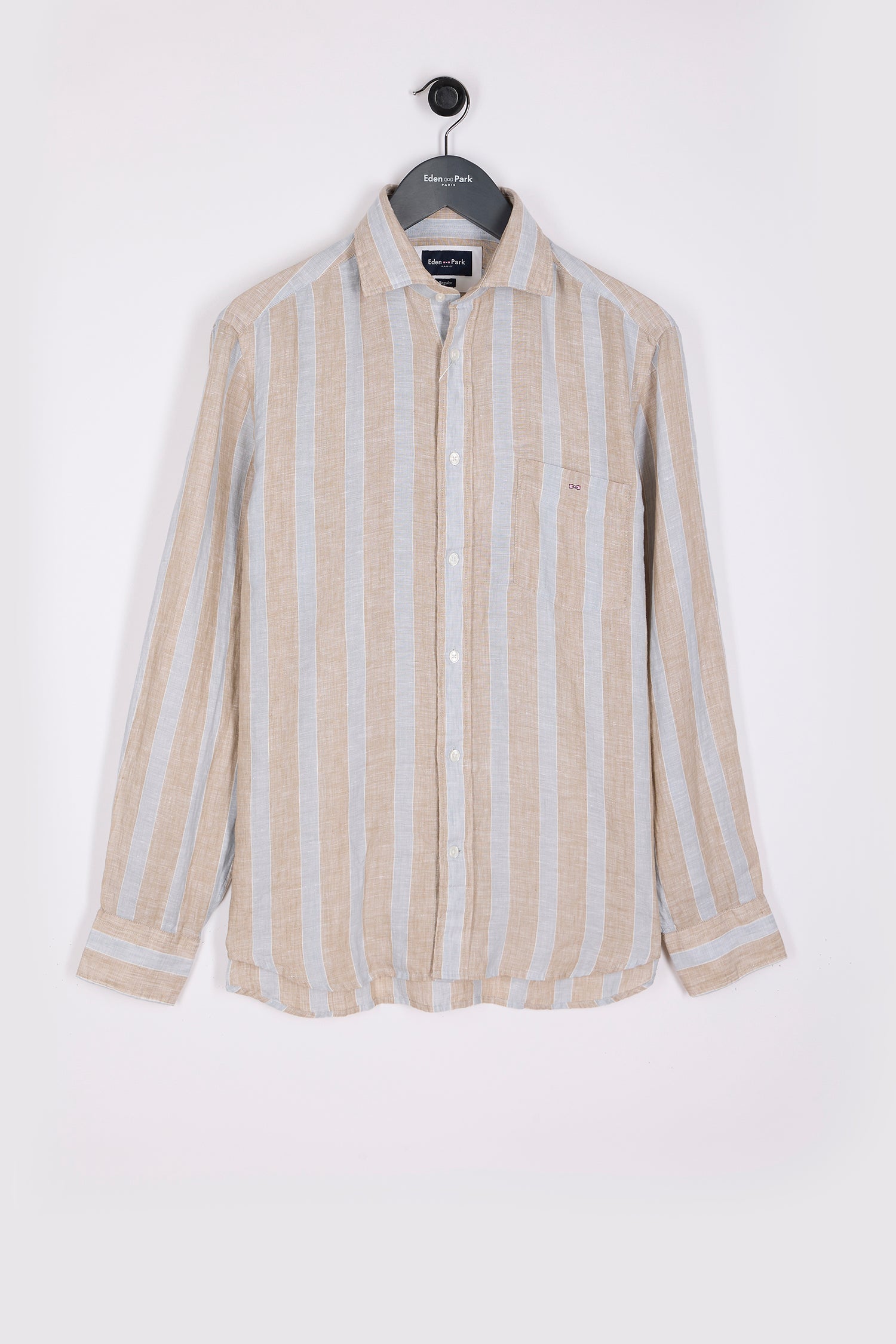 CHEMISE EDEN PARK R RUGBY STRIPES LIN M CIRRUS BEIGE